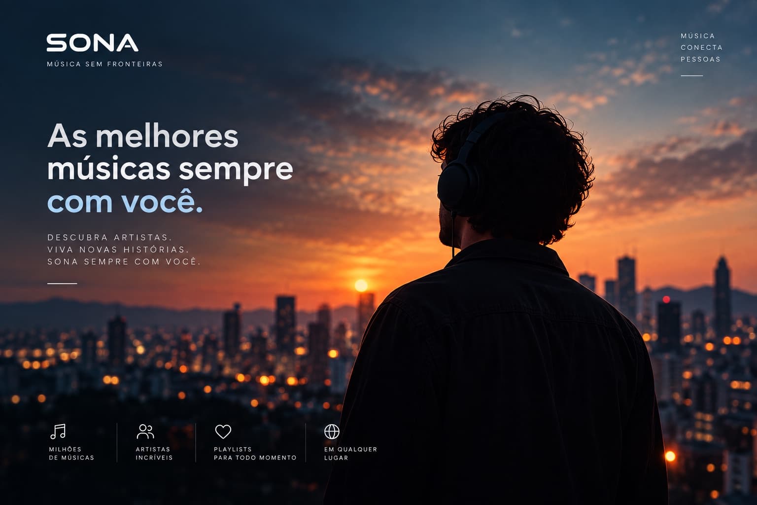 Sona — música sem fronteiras. As melhores músicas sempre com você: descubra artistas, viva novas histórias. Milhões de músicas, artistas incríveis, playlists para todo momento, em qualquer lugar.